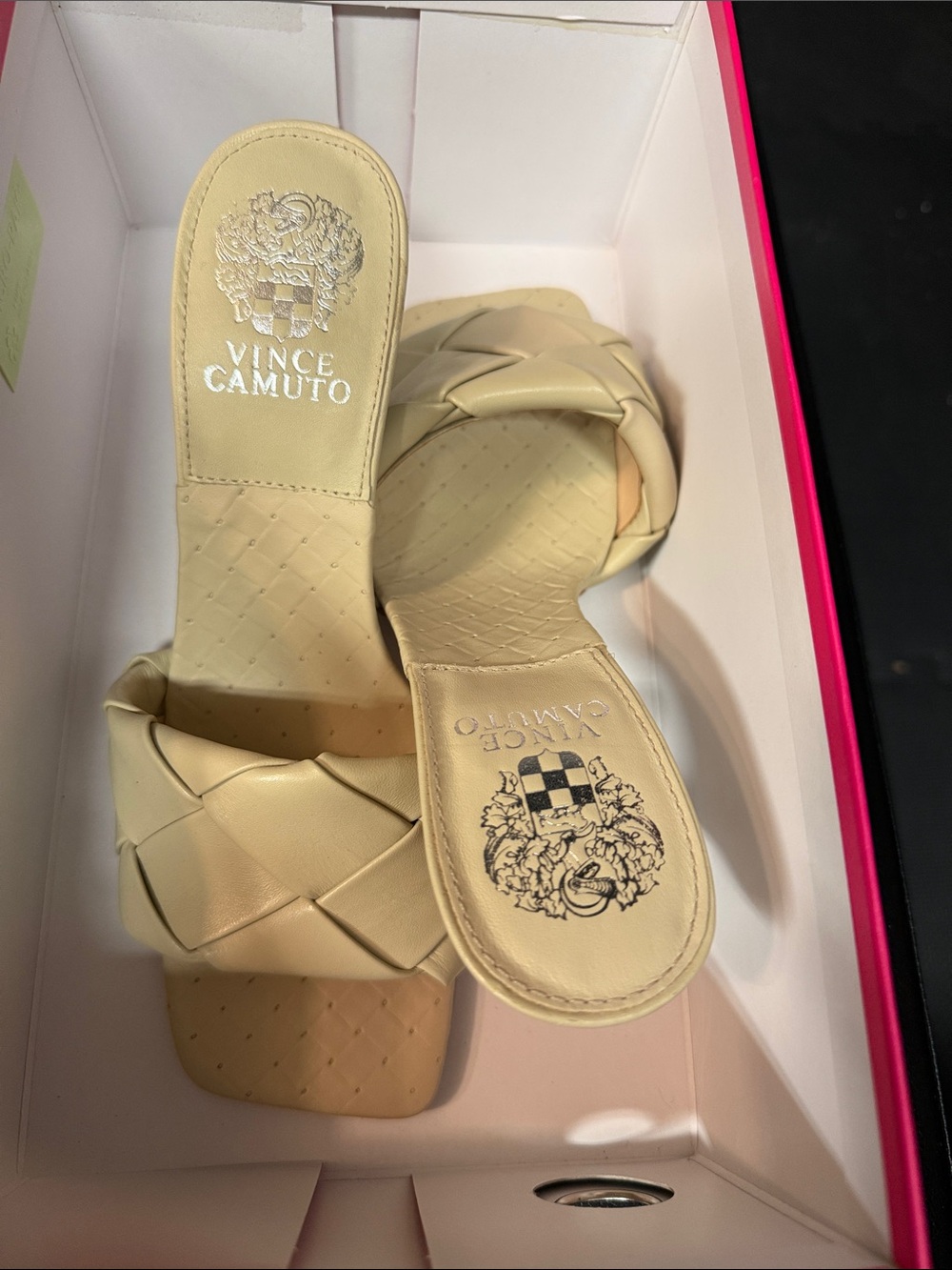Vince Camuto Cream Braided Slide Mules
